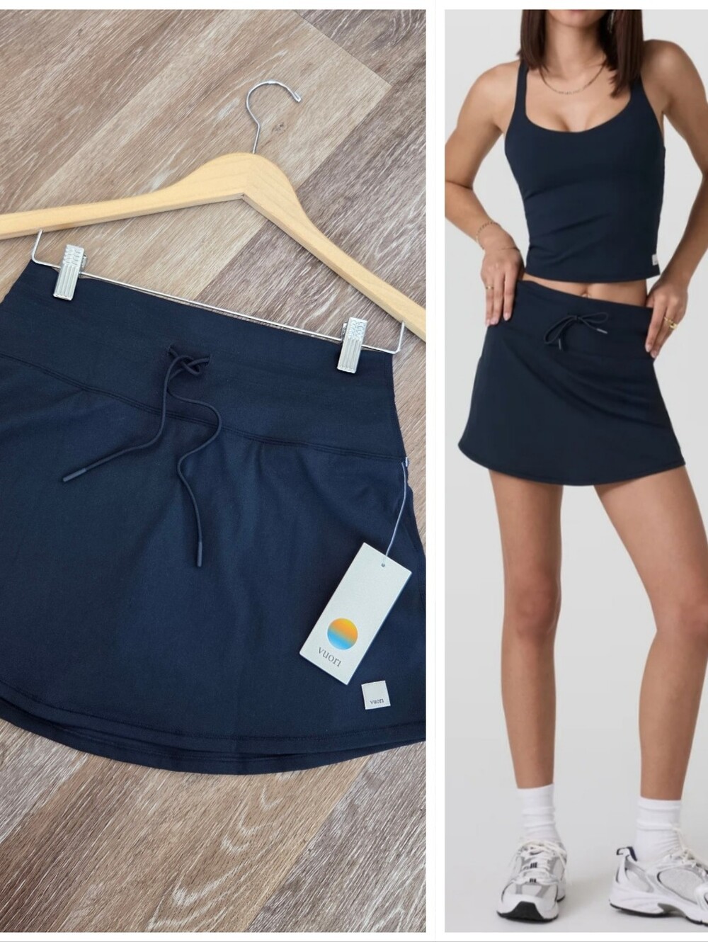 Vuori Daily Skirt Ink Blue NWT Athletic Skort Tennis Prep Drawcord PRICE FIRM